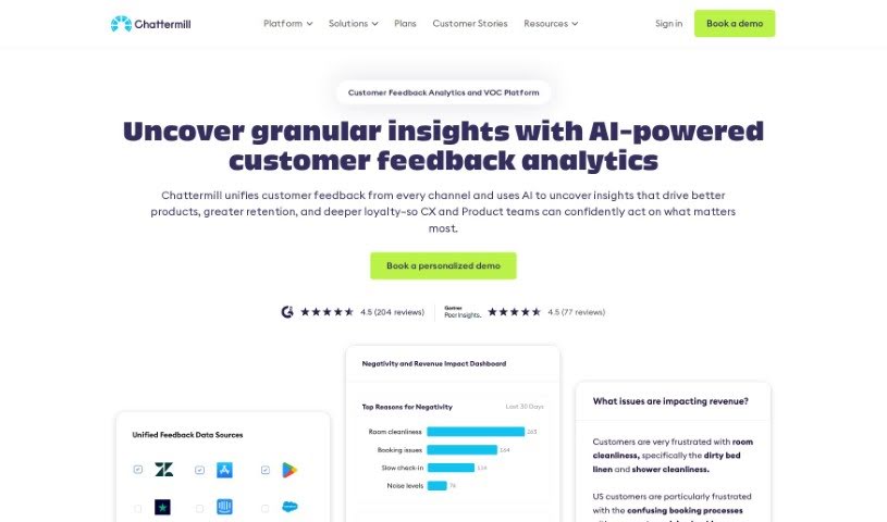 Screenshot of Chattermill