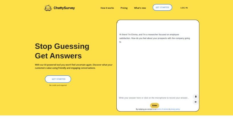 Screenshot of ChattySurvey