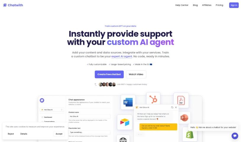 Screenshot of Chatwith