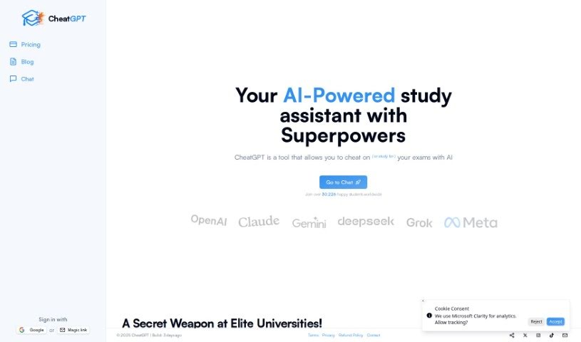 Screenshot of Cheatgpt