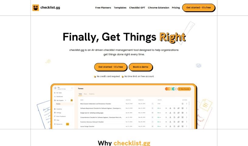 Screenshot of Checklist.gg