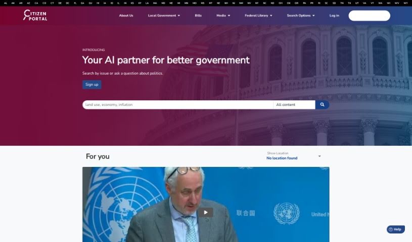 Screenshot of Citizen Portal AI