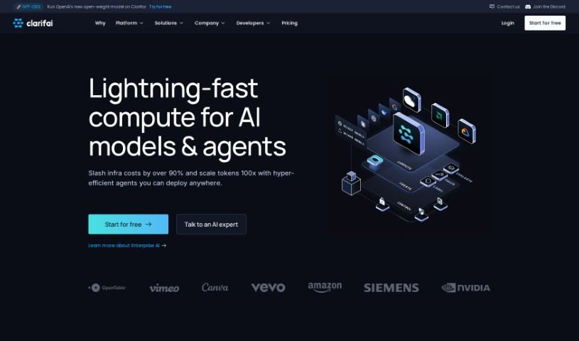 Screenshot of Clarifai
