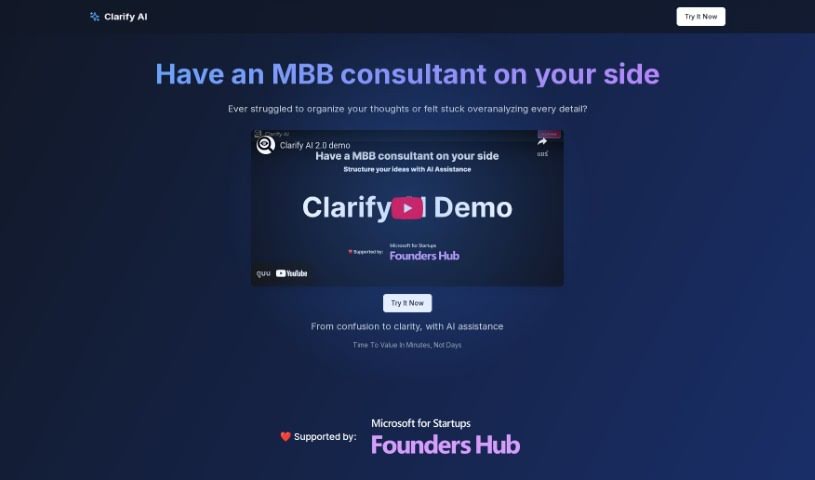 Screenshot of Clarify AI
