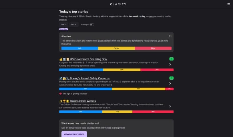 Screenshot of Clarity