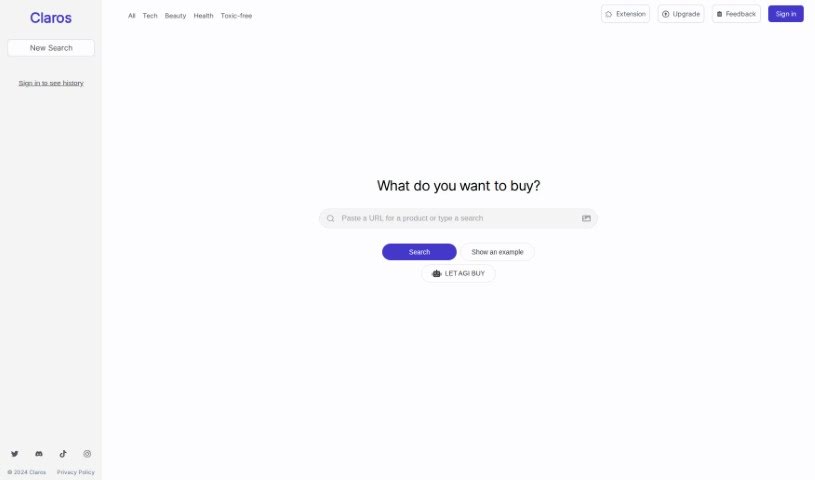 Screenshot of Claros