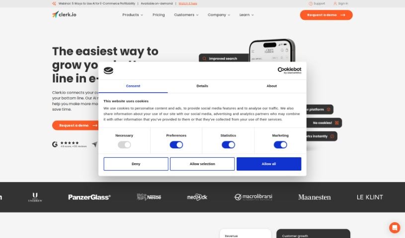 Screenshot of Clerk.io