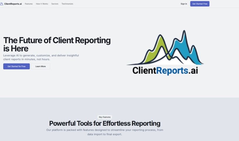 Screenshot of Clientreports.ai