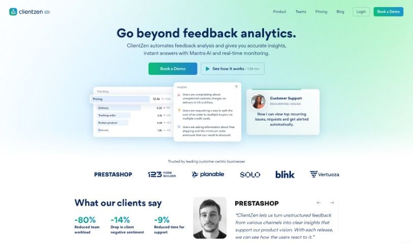 Screenshot of ClientZen