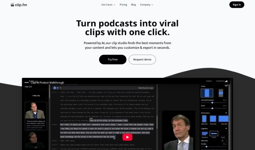 Screenshot of ClipFM