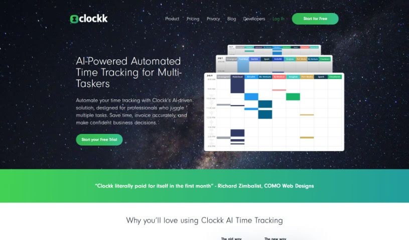 Screenshot of Clockk