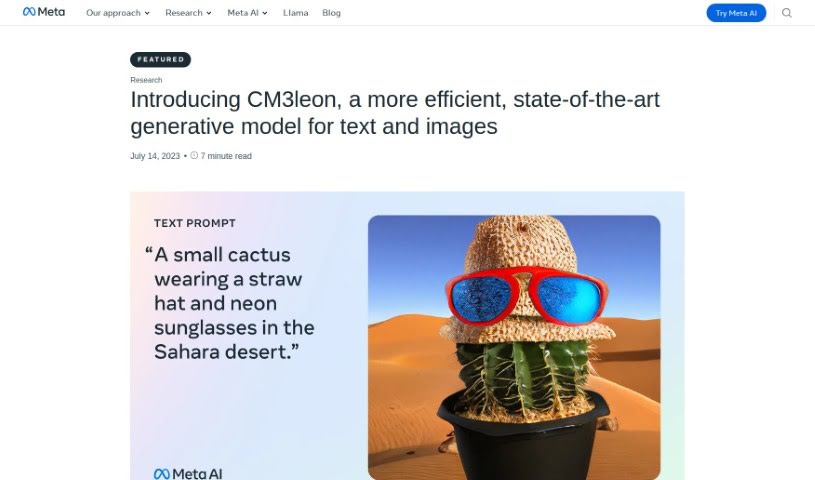 Screenshot of CM3leon