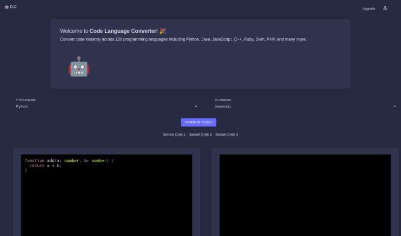 Screenshot of Code Converter