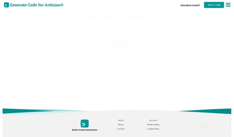 Screenshot of Code Generator for Arduino
