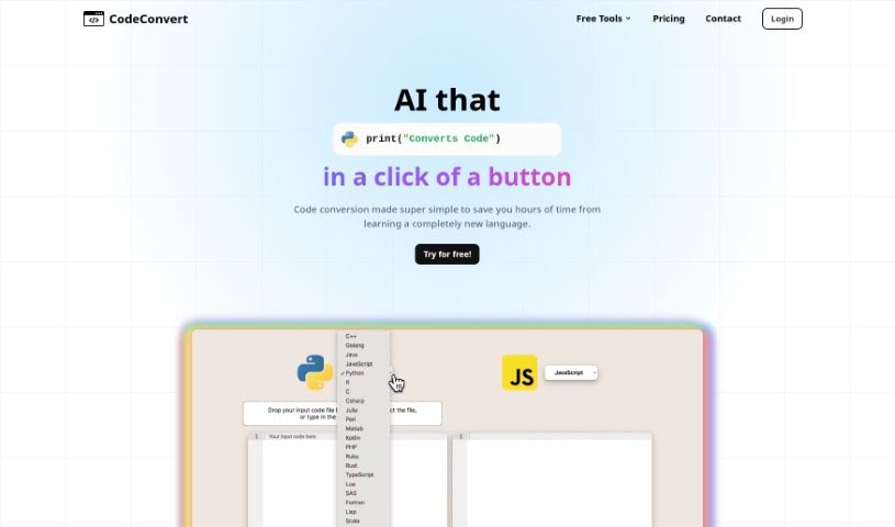 Screenshot of CodeConvert AI