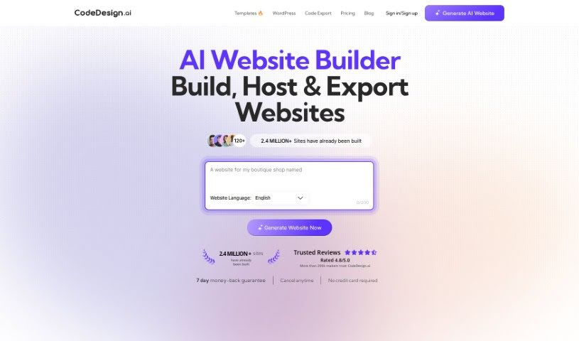 Screenshot of CodeDesign.ai