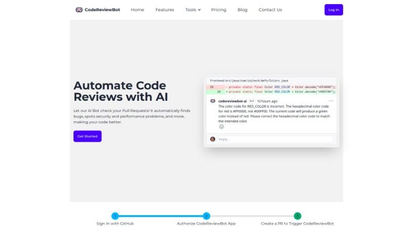 Screenshot of Codereviewbot