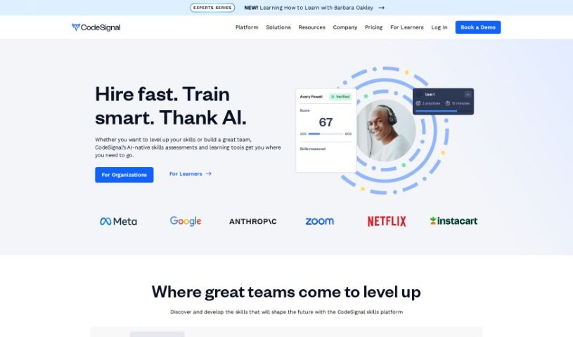 Screenshot of CodeSignal