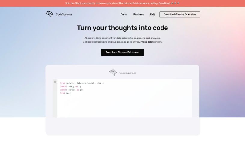 Screenshot of CodeSquire
