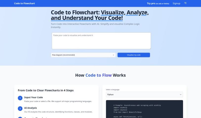 Screenshot of CodetoFlow