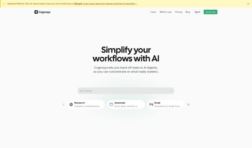 Screenshot of Cognosys