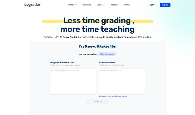 Screenshot of CoGrader