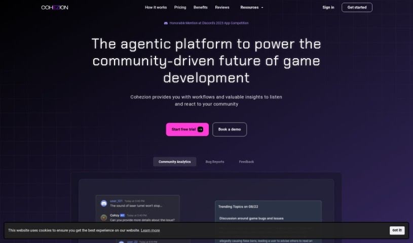 Screenshot of COHEZION