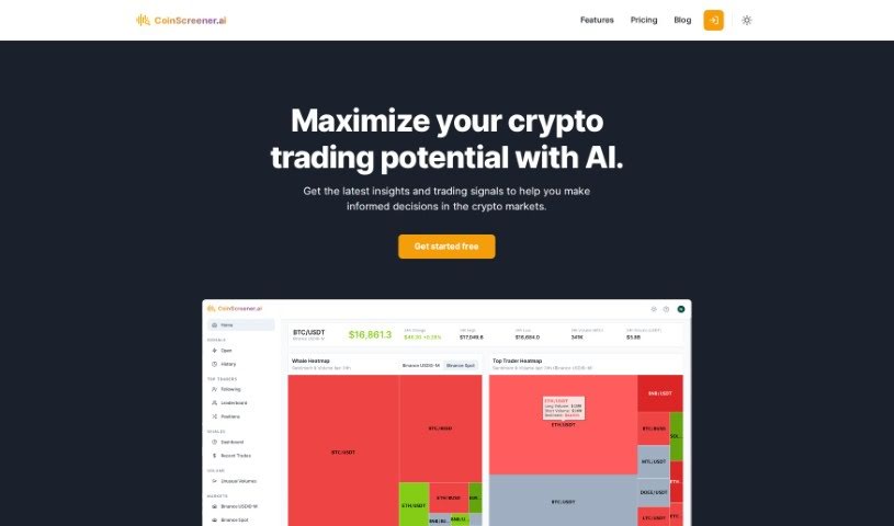 Screenshot of CoinScreener