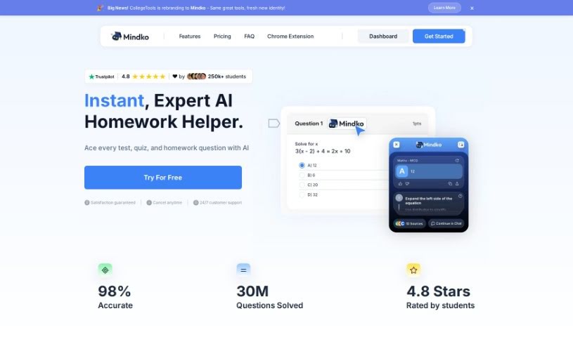 Screenshot of College Tools
