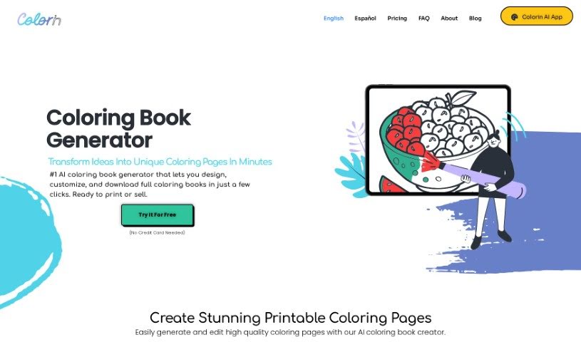 Screenshot of Colorin AI