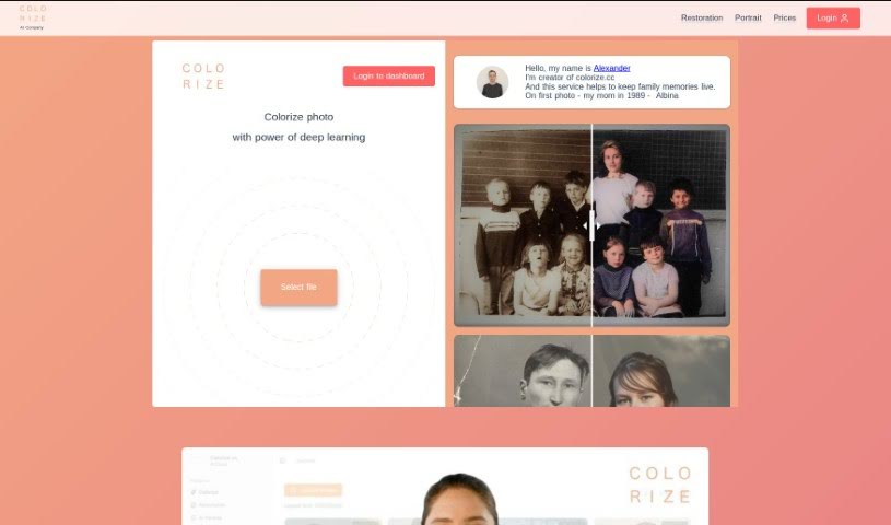 Screenshot of Colorize.cc