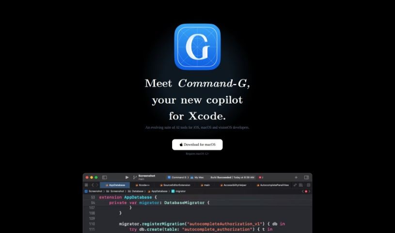 Screenshot of Command-G