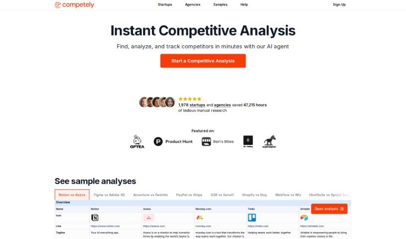 Screenshot of Competely