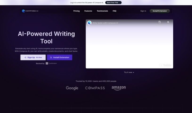 Screenshot of Compose AI