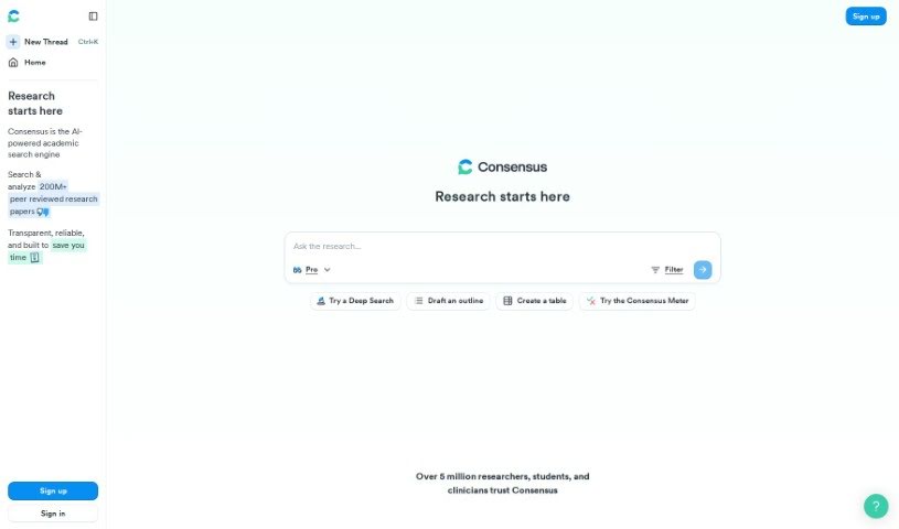 Screenshot of Consensus