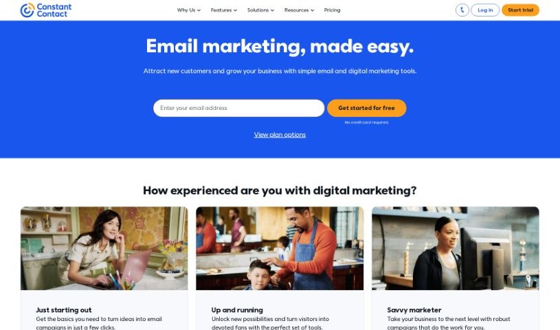 Screenshot of Constant Contact