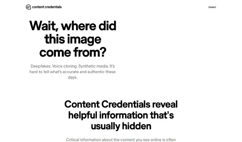 Screenshot of Content Credentials