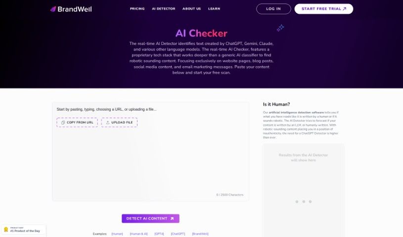 Screenshot of Content Detector AI