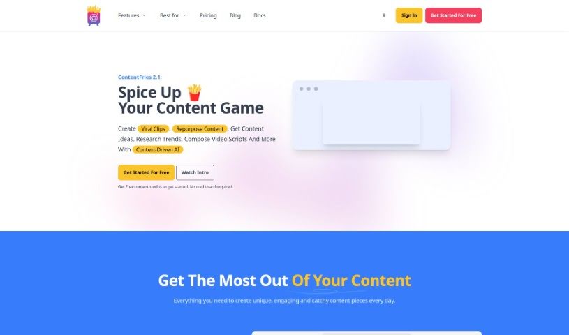 Screenshot of ContentFries