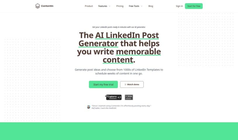 Screenshot of ContentIn