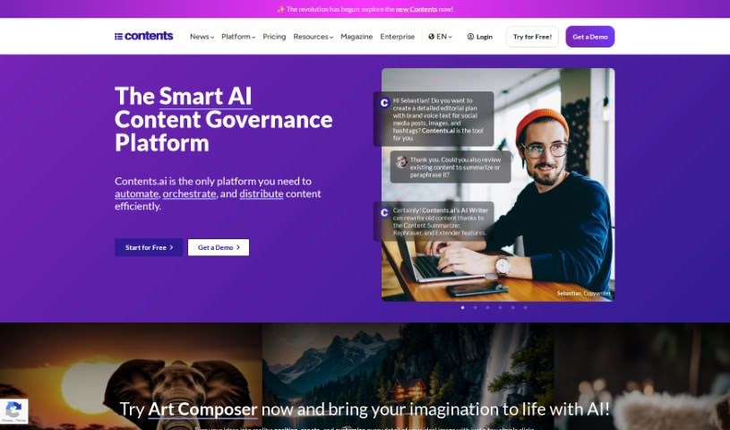 Screenshot of Contents