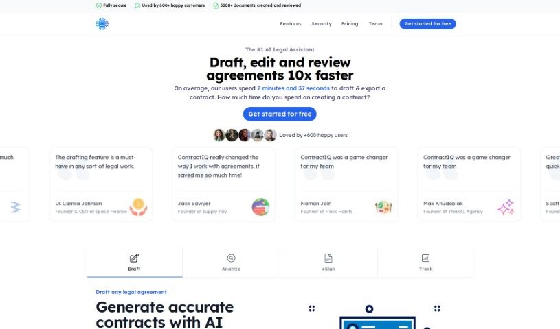 Screenshot of ContractIQ