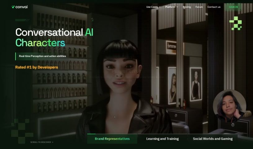 Screenshot of Convai