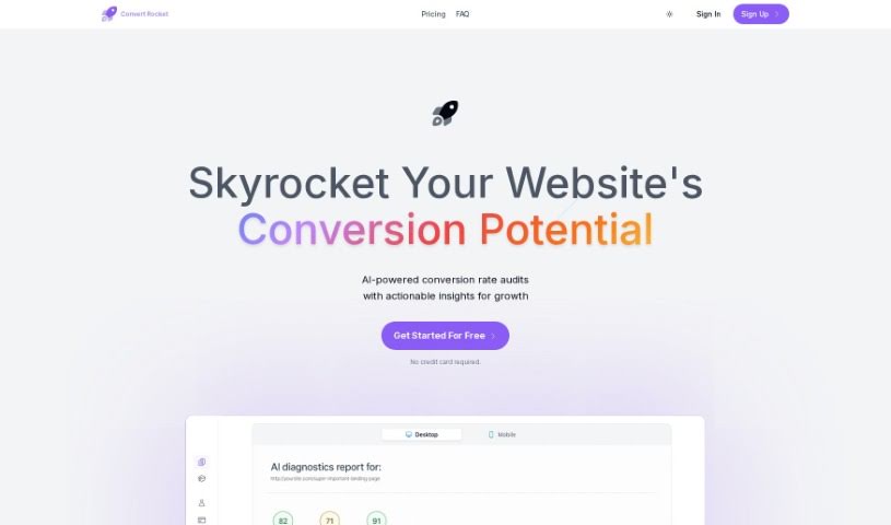 Screenshot of Convertrocket