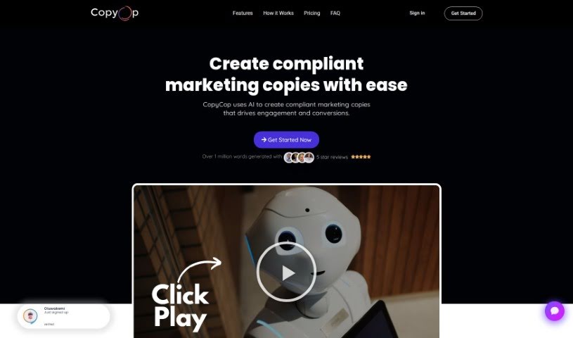 Screenshot of Copycop AI
