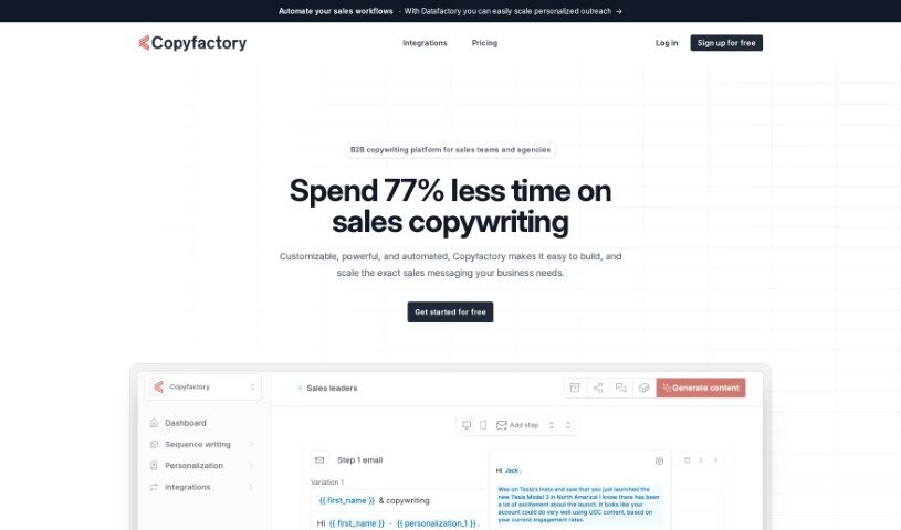 Screenshot of Copyfactory