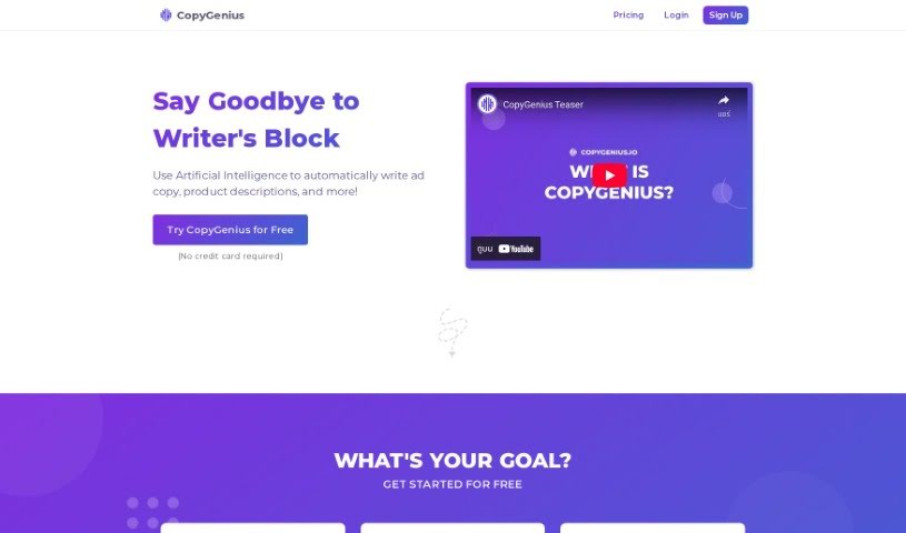 Screenshot of Copygenius