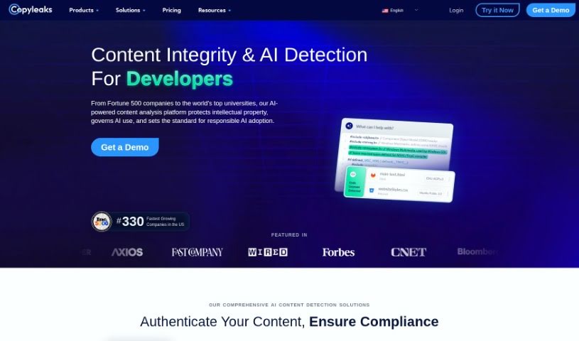 Screenshot of Copyleaks