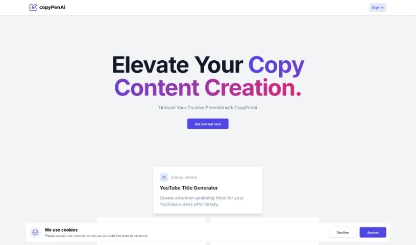 Screenshot of copyPenAi