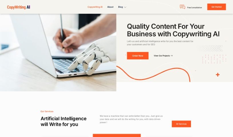 Screenshot of Copywriting Ai